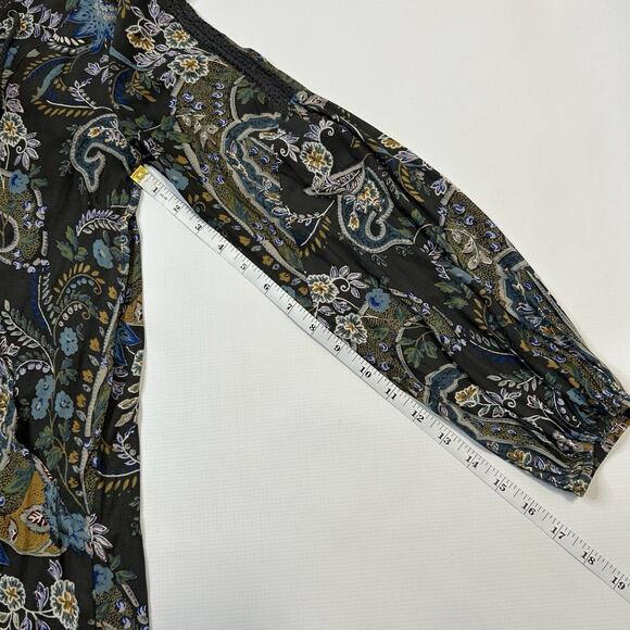 Free People Rain or Shine Paisley Mini Sun Dress Size XS Tunic Swing Boho Shift - Picture 11 of 11